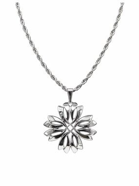 Crown Trifari Necklace 60s Statement Chunky Flower 23-1/2” Rope Chain Pendent